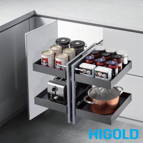 HIGOLD Shearer PRO Show Hand Magic Corner II Pull Out Kitchen Storage for 900mm Blind Corner Cabinets in Australia