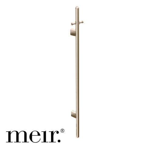 Meir Champagne Vertical Heated Towel Rail MHT02B-CH, Single Round Bar Bathroom Accessory, Australia.