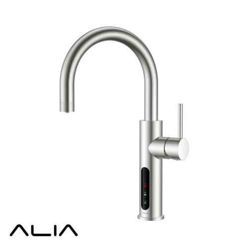Alia X51 Intelligent Filtered Boiling Dispenser Tap in Brushed Nickel finish for modern Australian kitchens and commercial spaces.