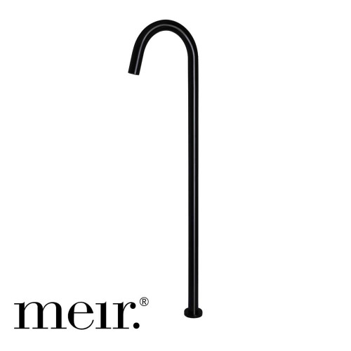 Meir Matte Black Round Brass Freestanding Bath Spout for Australian Luxury Bathrooms SKU MB06