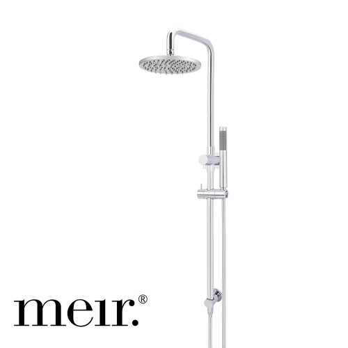 Meir Round Polished Chrome Combination Shower Set with 200mm Rainfall Head and Handheld Wand Australia