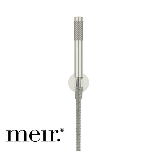 Meir Round Hand Shower on Fixed Bracket PVD Brushed Nickel Finish Australia