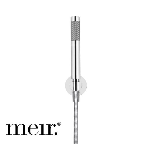 Meir Round Hand Shower with Fixed Bracket in Polished Chrome finish for modern Australian bathrooms.