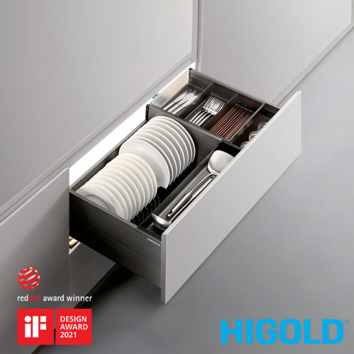 Higold Shearer Pull Out Kitchen Cupboard Organiser with Dish Drain Tray for Australia Home Kitchens