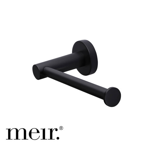 Meir Round Matte Black Toilet Roll Holder for Australian Bathroom Renovations SKU MR02-R