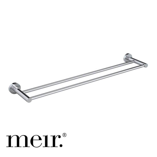 Meir 600mm Round Double Towel Rail in Polished Chrome for Australian Bathrooms
