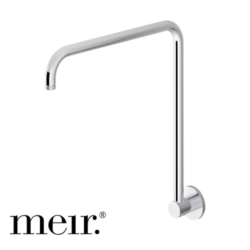 Meir Round Brass High Rise Shower Arm Wall Mounted Chrome for Modern Australian Bathrooms
