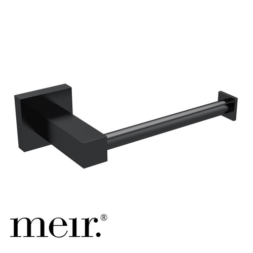 Meir Matte Black Square Brass Toilet Roll Holder for Modern Bathrooms in Australia