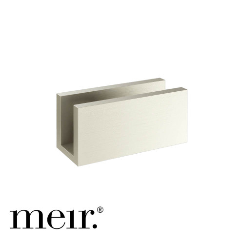 Meir PVD Brushed Nickel Glass Fixing U Bracket for Shower Screens, minimalist brass bathroom hardware, Australia.
