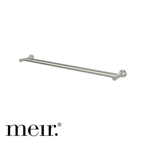 Meir Harrington PVD Brushed Nickel 750mm Double Towel Rail for luxury Australian bathrooms.