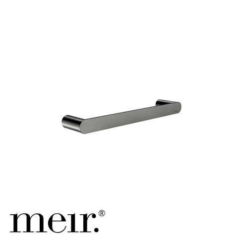 Meir Curvae 300mm Single Hand Towel Rail in PVD Shadow Gunmetal finish for modern Australian bathrooms.