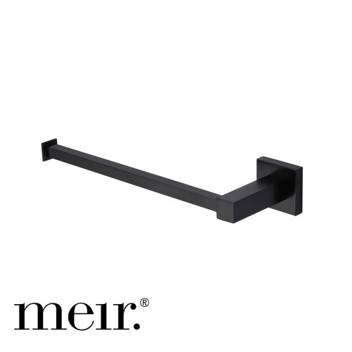 Meir Square Guest Towel Rail in Matte Black for modern Australian bathrooms and powder rooms.