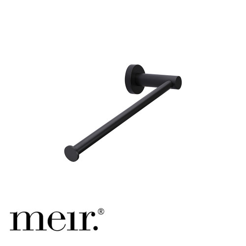 Meir Round Matte Black Guest Towel Rail MR05-R for Australian luxury bathrooms and powder rooms.