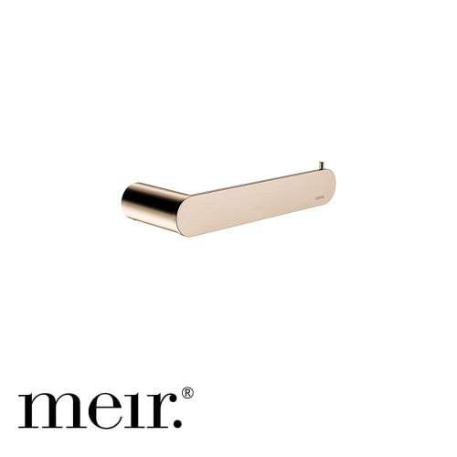Meir Curvaé Double Robe Hook in Champagne finish, a premium stainless steel bathroom accessory for modern Australian homes.