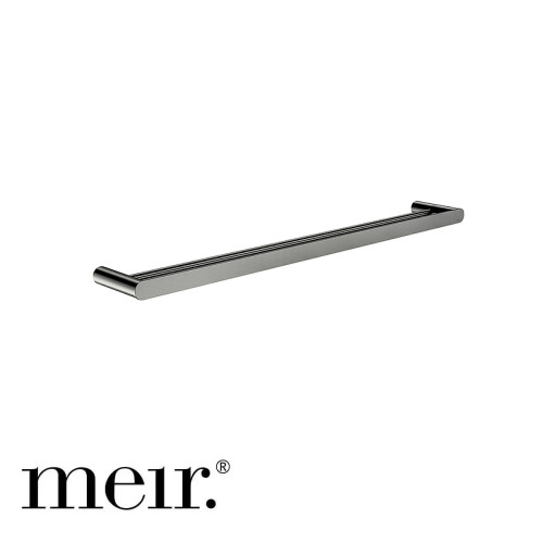 Meir Curvae Double Towel Rail 800mm in Shadow Finish for modern Australian bathrooms.