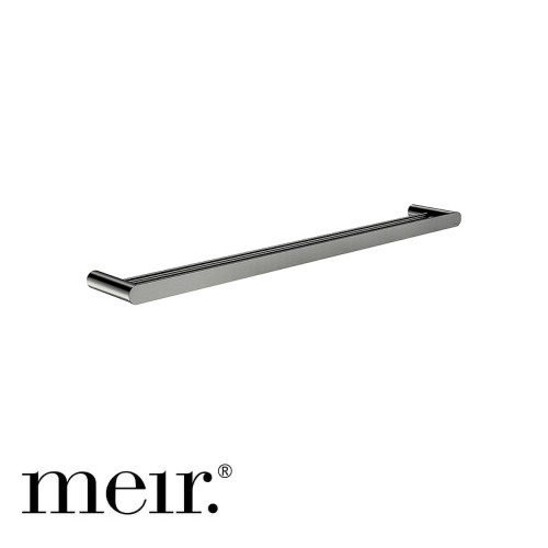 Meir Curvae Shadow Single Towel Rail 600mm, a minimalist gunmetal grey bathroom accessory for modern Australian homes.