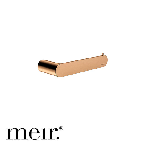 Meir Curvae Double Robe Hook in Lustre Bronze, a stylish and practical twin-hook bathroom accessory for modern Australian homes.