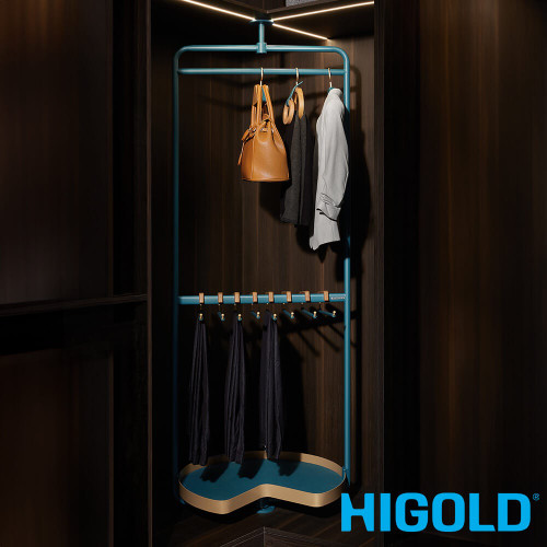 HIGOLD B Series Teal Rotating 3-Tier Wardrobe Trouser Rack and Closet Organiser, Luxury Bedroom Storage Australia