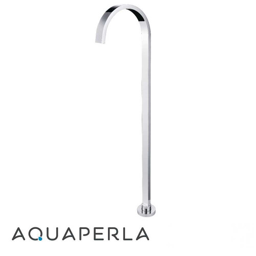 Aquaperla Chrome Rectangular Floor Standing Bath Spout for Modern Australian Bathrooms