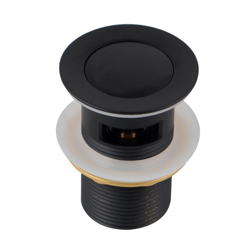 Aquaperla 32/40mm Solid Brass Basin Pop Up Waste with Overflow in Matte Black finish for modern Australian bathrooms.