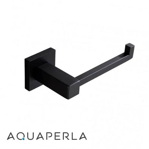 Aquaperla Blaze Matte Black Wall Mounted Toilet Paper Holder for Modern Australian Bathrooms
