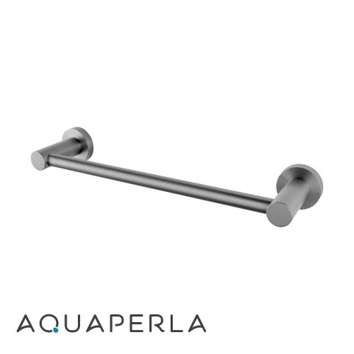 Aquaperla Lucid Pin Gunmetal 300mm Single Towel Rail made of 304 Stainless Steel for modern Australian bathrooms.