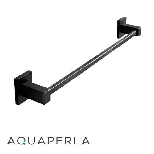 Aquaperla Durable Matte Black Wall Mounted Single Bar Towel Rail, Bathroom Accessories Australia