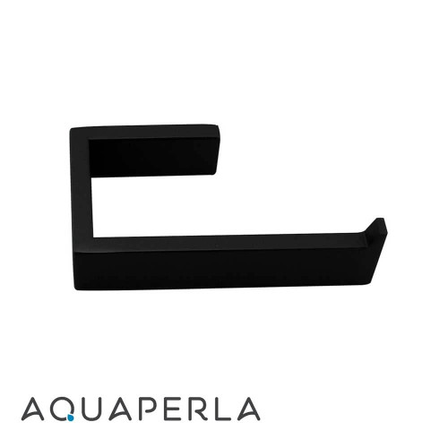 Aquaperla Ivano Matte Black Stainless Steel Square Toilet Paper Holder for Modern Australian Bathrooms