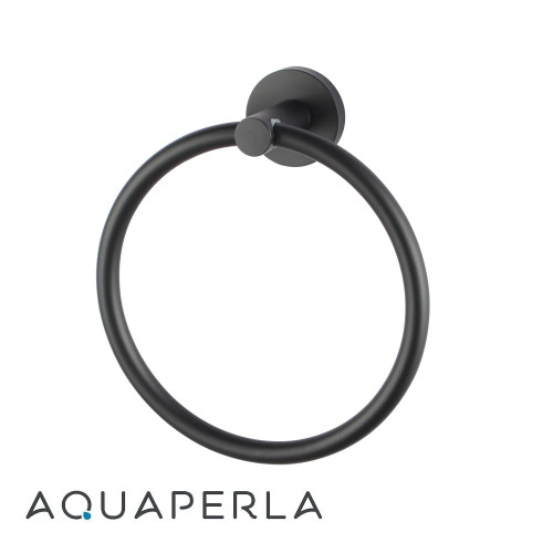 Aquaperla Rushy Round Matte Black Stainless Steel Robe and Towel Hook, Melbourne Australia