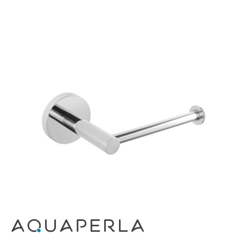 Sleek chrome wall mounted toilet paper holder for modern Australian bathrooms.