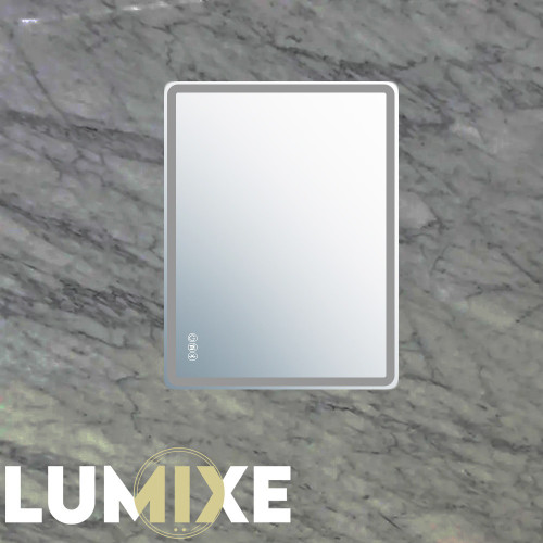 Lumixe Lume B 900mm Frameless LED Bathroom Mirror with Frosted Border and Bluetooth Speakers for Modern Australian Homes