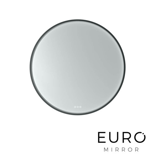 Euro Mirror Olek Modern LED Illuminated Round Mirror Dimensions Diagram Australia