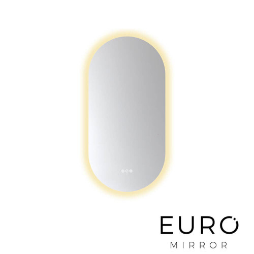 Euro Mirror Kapsel Frameless Oval LED Illuminated Bathroom Wall Mirror with Defogger Australia