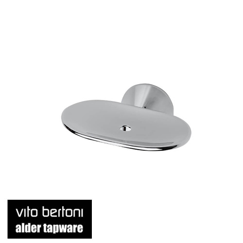 Vito Bertoni Akita Wall Mounted Chrome Soap Dish with Curved Edges and Solid Metal Construction for Australian Bathrooms