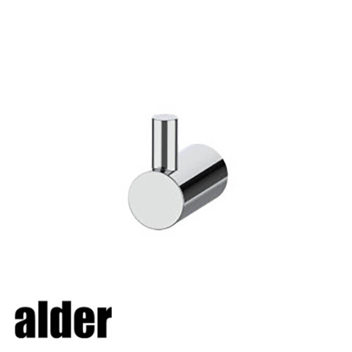 Alder Avva Round Robe Hook in Chrome finish for modern Australian bathrooms.