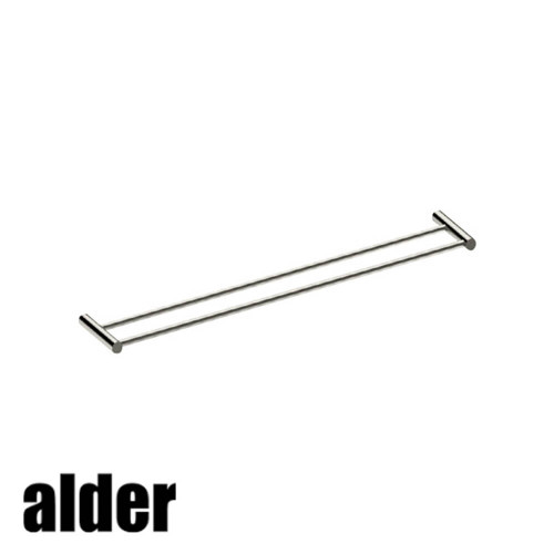 Alder Avva 600mm Brushed Nickel Double Towel Rail for modern Australian bathrooms.