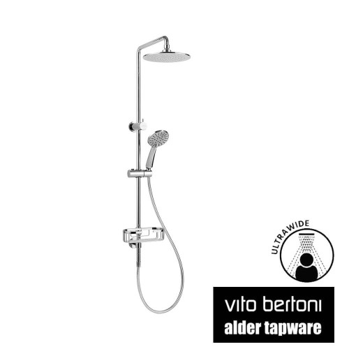 Modern Chrome Shower Station with Round Rainfall Head and Built-in Wire Soap Basket for Australian Bathrooms