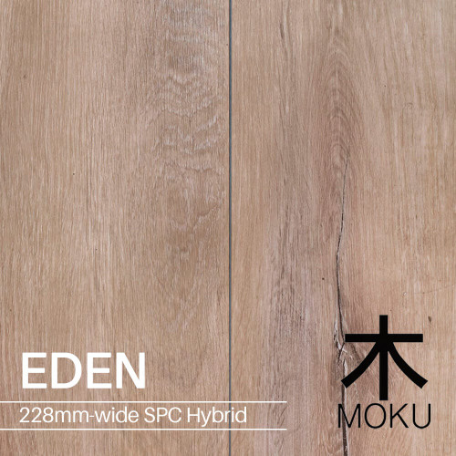 Moku Eden waterproof hybrid SPC vinyl floorboard plank for modern home renovations in Australia.