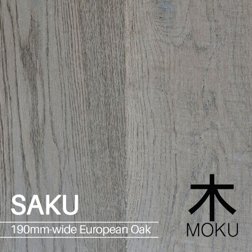 Moku Saku Driftwood Engineered European Oak Floorboard 190mm wide plank for modern Australian home interiors.