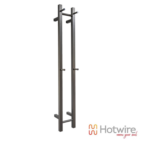 Hotwire Gunmetal Square Vertical Heated Towel Rail for Modern Australian Bathrooms