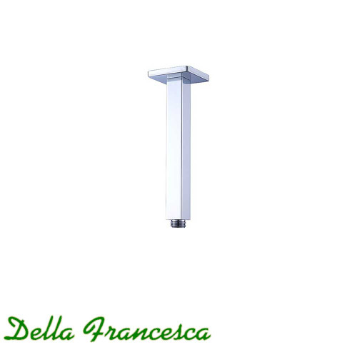 Della Francesca 200mm ceiling mounted square shower arm with chrome finish for Australian bathrooms.