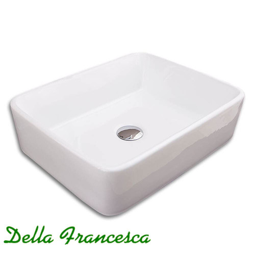 Modern White Ceramic Rounded Rectangular Above Countertop Basin for Australian Bathrooms