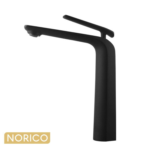 Norico Esperia Matte Black Tall Basin Mixer, Elegant Bathroom Tapware Sydney Australia