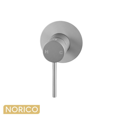 Aquaperla Pentro Brushed Nickel Round Shower Mixer Tap for modern bathroom renovations in Australia