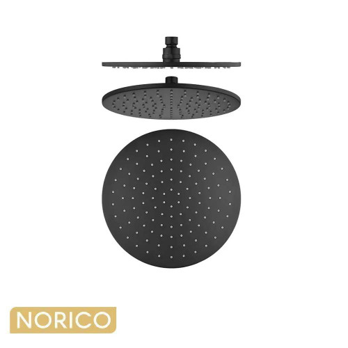 Norico Pentro Matte Black Round Rainfall Shower Head Modern Bathroom Tapware Australia