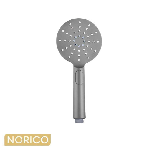 Norico Pentro Brushed Nickel Round Rainfall Handheld Shower Head for Modern Australian Bathrooms