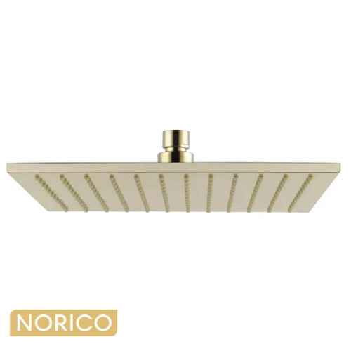 Aquaperla Cavallo 250mm Square Brushed Yellow Gold Solid Brass Rain Shower Head in Australia