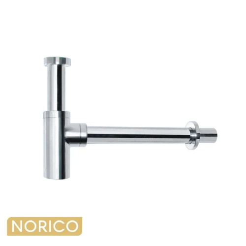 Norico Chrome Round Bottle Trap 32mm - Modern Solid Brass Basin Waste Outlet Australia