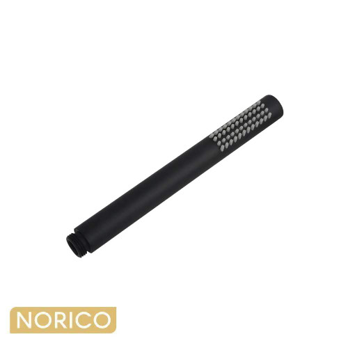 Norico Pentro Matte Black Round Handheld Shower Head for modern Australian bathroom renovations. SKU: AQP-HS2R02-3482.