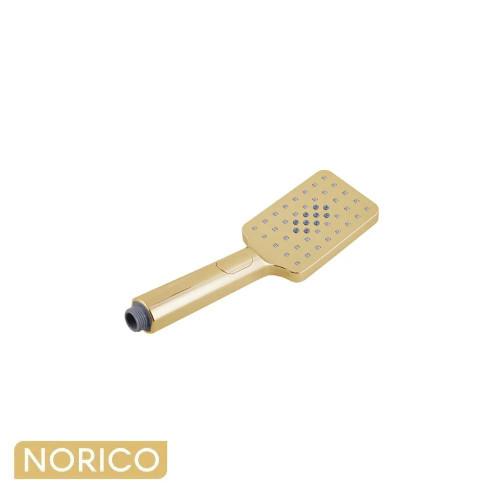 Norico Esperia Brushed Yellow Gold Square Handheld Shower Spray Head for Modern Australian Bathrooms